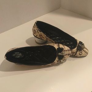 Michael Kors Snake print Flats Ballets with Locker Trinket